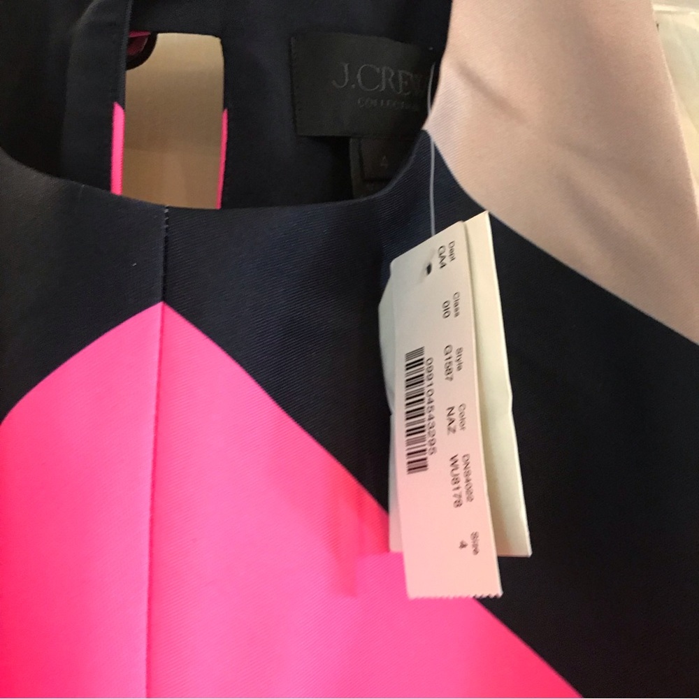 NWT J Crew Neon Pop Stripe Sheath Dress - Picture 2 of 2
